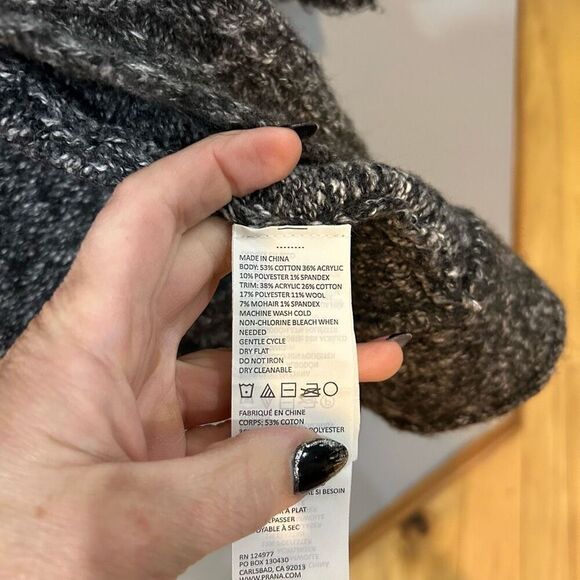 PrAna Angelica Duster button sweater gray‎ women’s size S - Picture 7 of 9